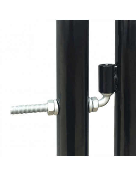 Cancello per Recinzione Singolo Nero 100 x 175 cm