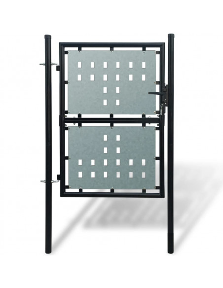 Cancello per Recinzione Singolo Nero 100 x 200 cm