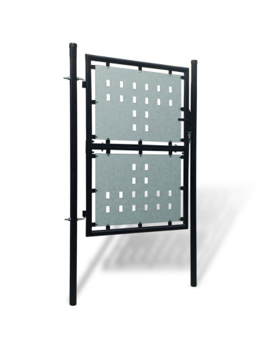 Cancello per Recinzione Singolo Nero 100 x 200 cm