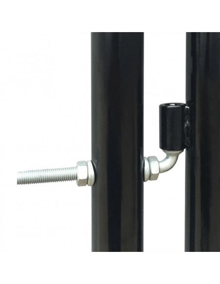 Cancello per Recinzione Singolo Nero 100 x 200 cm