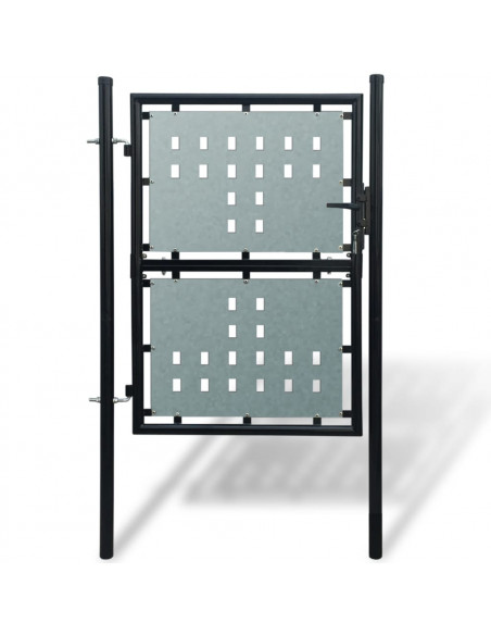 Cancello per Recinzione Singolo Nero 100 x 250 cm