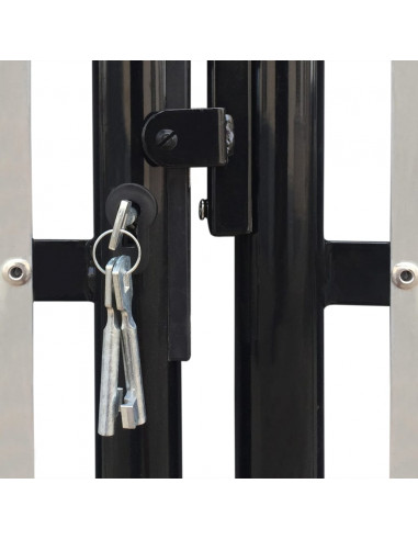 Cancello per Recinzione Singolo Nero 300 x 125 cm