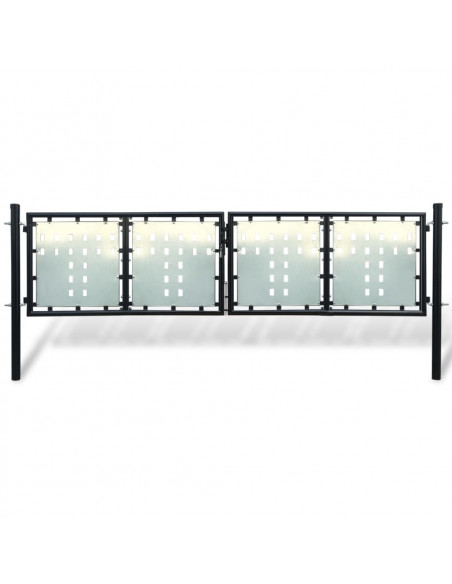 Cancello per Recinzione Singolo Nero 300 x 150 cm
