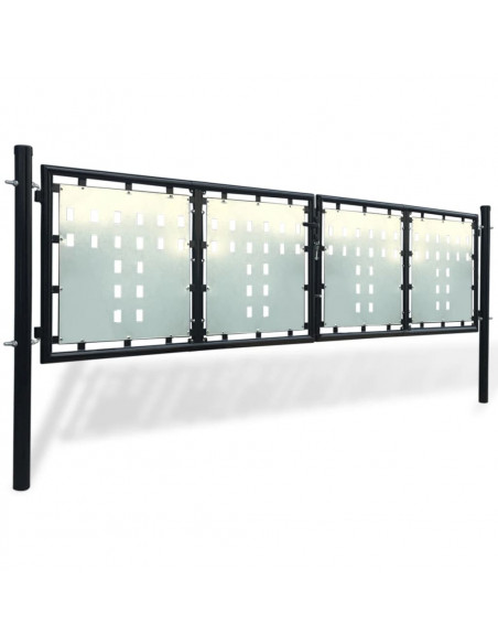 Cancello per Recinzione Singolo Nero 300 x 150 cm