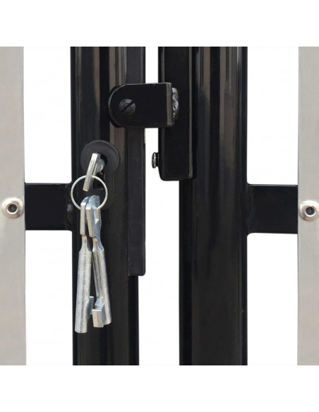 Cancello per Recinzione Singolo Nero 300 x 150 cm