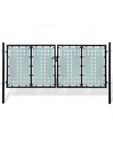 Cancello per Recinzione Singolo Nero 300 x 175 cm