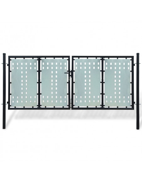 Cancello per Recinzione Singolo Nero 300 x 175 cm