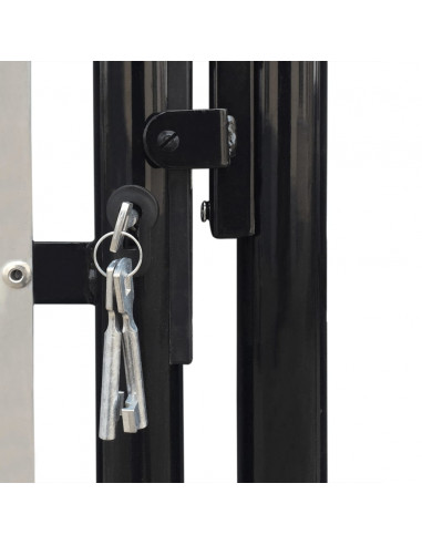 Cancello per Recinzione Singolo Nero 300 x 175 cm