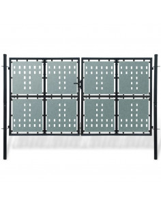Cancello per Recinzione Singolo Nero 300 x 200 cm 2