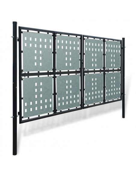 Cancello per Recinzione Singolo Nero 300 x 200 cm