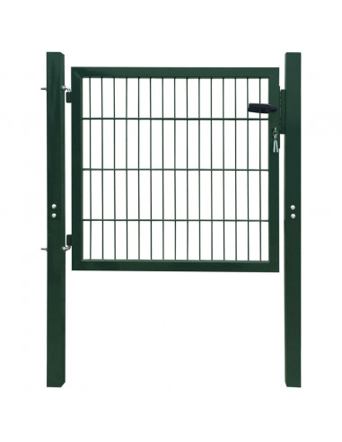 Cancello da Giardino 2D (Singolo) Verde 106 x 130 cm