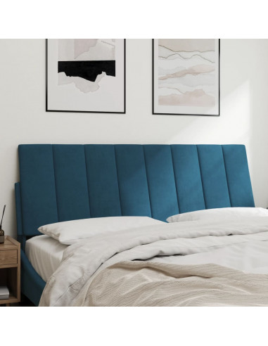 Cuscino Testiera Blu 140 cm in Velluto