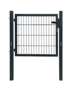 Cancello per Recinzione in Acciaio Antracite 105x150 cm 2