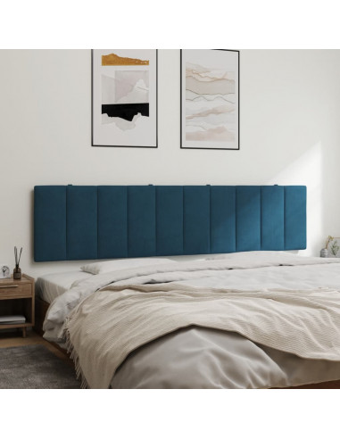Cuscino Testiera Blu 200 cm in Velluto
