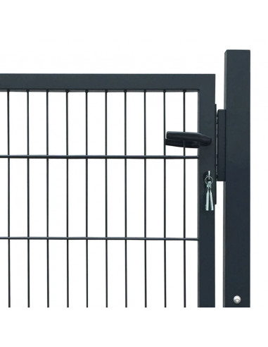 Cancello per Recinzione in Acciaio Antracite 105x150 cm