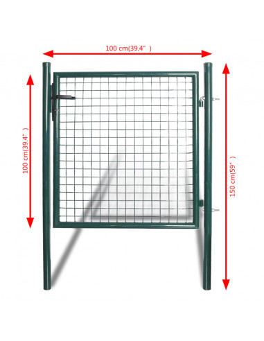 Cancello per Recinzione Singolo in Acciaio Rivestito a Polvere