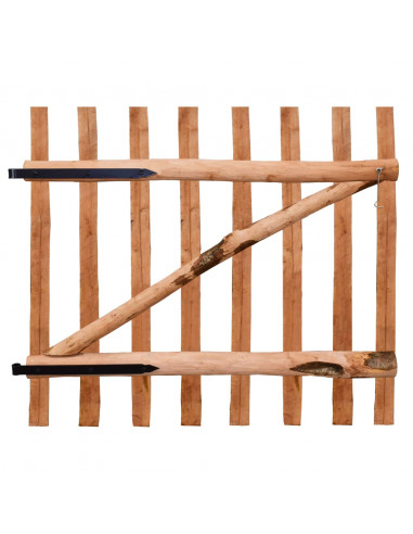 Cancello Singolo Recinzione Legno Nocciolo Impregnato 100x90 cm