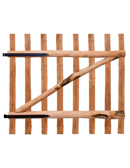 Cancello Singolo Recinzione Legno Nocciolo Impregnato 100x90 cm