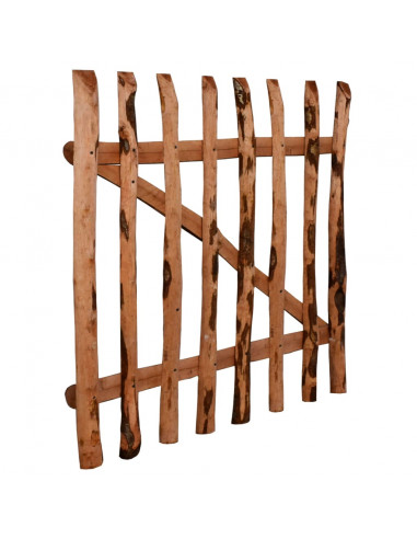Cancello Singolo Recinzione Legno Nocciolo Impregnato 100x90 cm