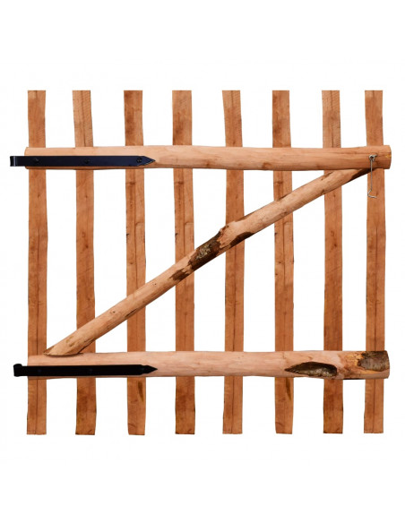 Cancello Singolo Recinzione Legno Nocciolo Impregnato 100x100cm