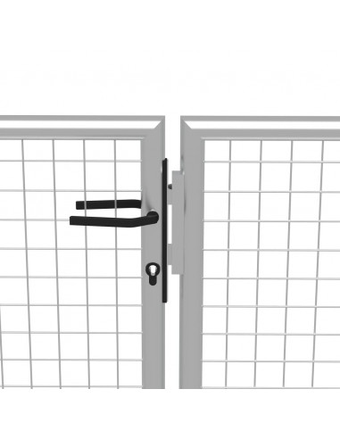 Cancello per Giardino in Acciaio Zincato 415x225 cm Argento