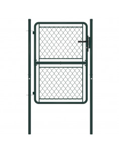 Cancello da Giardino in Acciaio 100x150 cm Verde 2