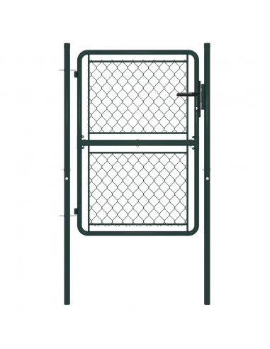 Cancello da Giardino in Acciaio 100x150 cm Verde