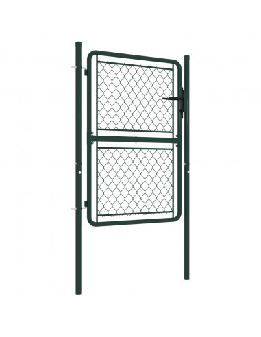 Cancello da Giardino in Acciaio 100x150 cm Verde