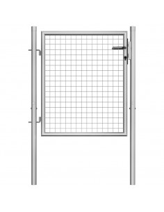 Cancello per Giardino in Acciaio Zincato 105x125cm Argento 2