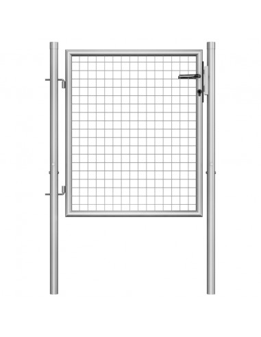 Cancello per Giardino in Acciaio Zincato 105x125cm Argento