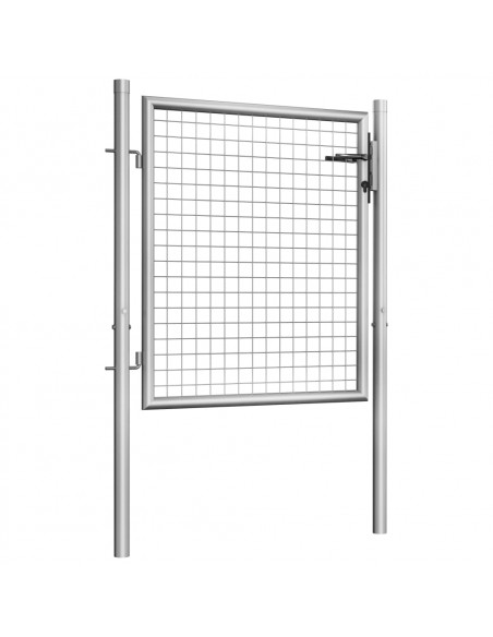 Cancello per Giardino in Acciaio Zincato 105x125cm Argento