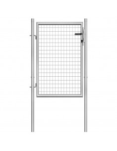 Cancello per Giardino in Acciaio Zincato 105x150cm Argento 2