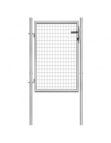 Cancello per Giardino in Acciaio Zincato 105x150cm Argento