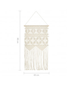 Decorazione da Parete in Macramè 40x80 cm Cotone
