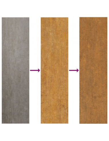 Decorazione Muro da Giardino 105x55 cm Foglia Acciaio Corten