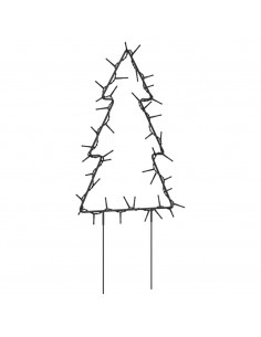 Decorazioni Luminose Natalizie Picchetti 3pz Albero 50LED 30cm