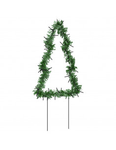 Decorazioni Luminose Natalizie Picchetti 3pz Albero 50LED 30cm 2