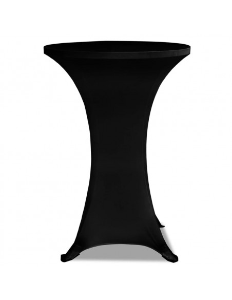Copritavolo Ø 60 cm Nero Tessuto elasticizzato 2 pezzi