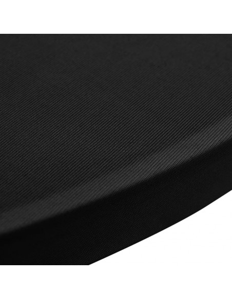Copritavolo Ø 60 cm Nero Tessuto elasticizzato 2 pezzi