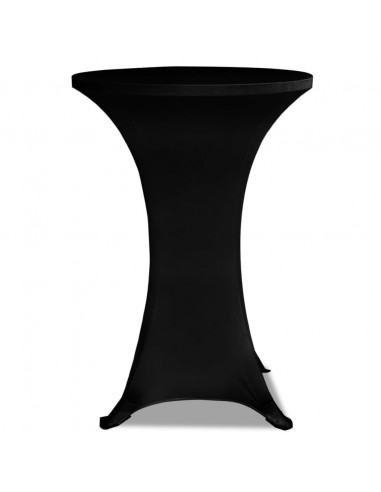 Copritavolo ?80 cm Nero Tessuto elasticizzato 2 pezzi