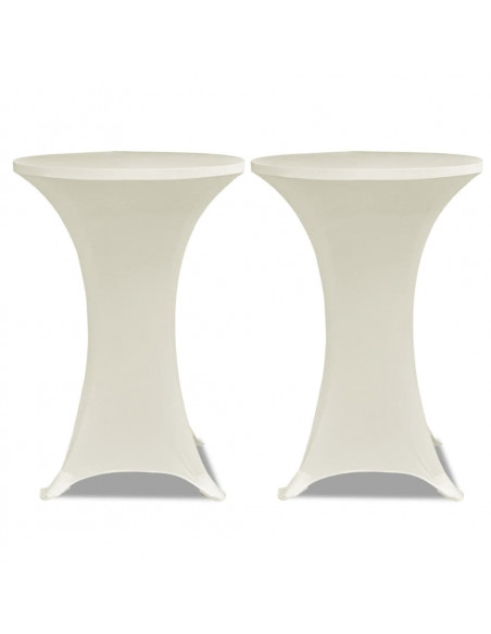 Copritavolo ?60 cm Crema Tessuto elasticizzato 2 pezzi