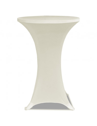 Copritavolo ?60 cm Crema Tessuto elasticizzato 2 pezzi