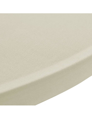 Copritavolo ?60 cm Crema Tessuto elasticizzato 2 pezzi