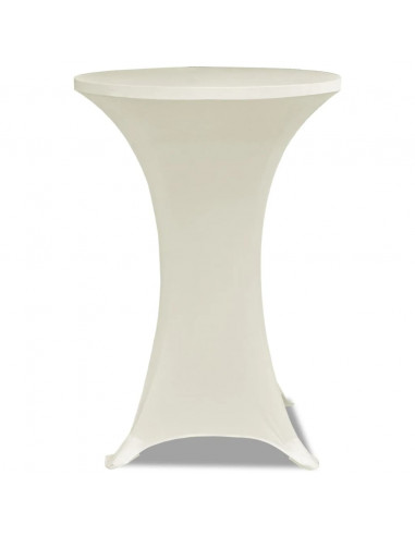 Copritavolo ?80 cm Crema Tessuto elasticizzato 2 pezzi