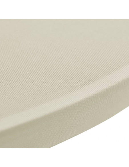 Copritavolo ?80 cm Crema Tessuto elasticizzato 2 pezzi