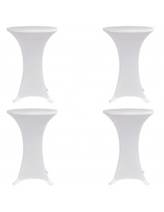 Coperture Verticali per Tavolo 4 pz Ø60 cm Bianco Elastico 2