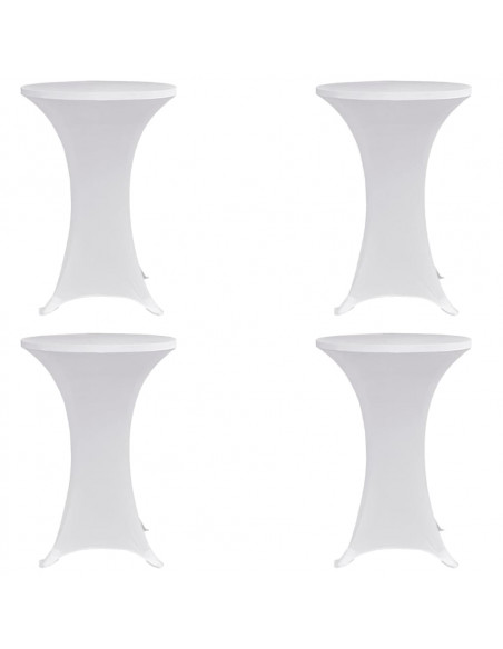 Coperture Verticali per Tavolo 4 pz Ø60 cm Bianco Elastico