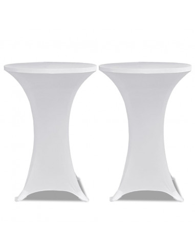 Coperture Verticali per Tavolo 4 pz Ø60 cm Bianco Elastico