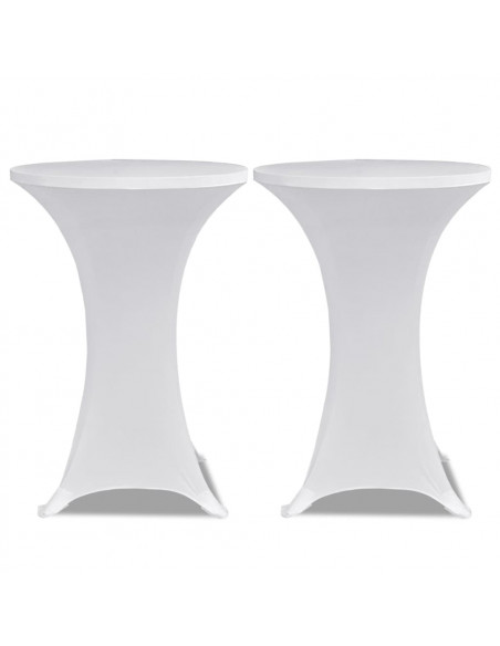 Coperture Verticali per Tavolo 4 pz Ø60 cm Bianco Elastico