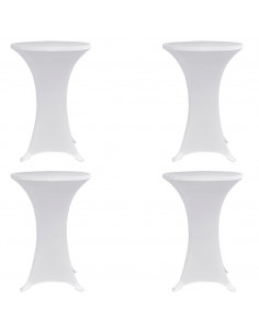 Coperture Verticali per Tavolo 4 pz Ø70 cm Bianco Elastico 2